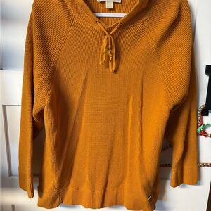 Michael Kors Women's Mustard V-Neck Knit Sweater